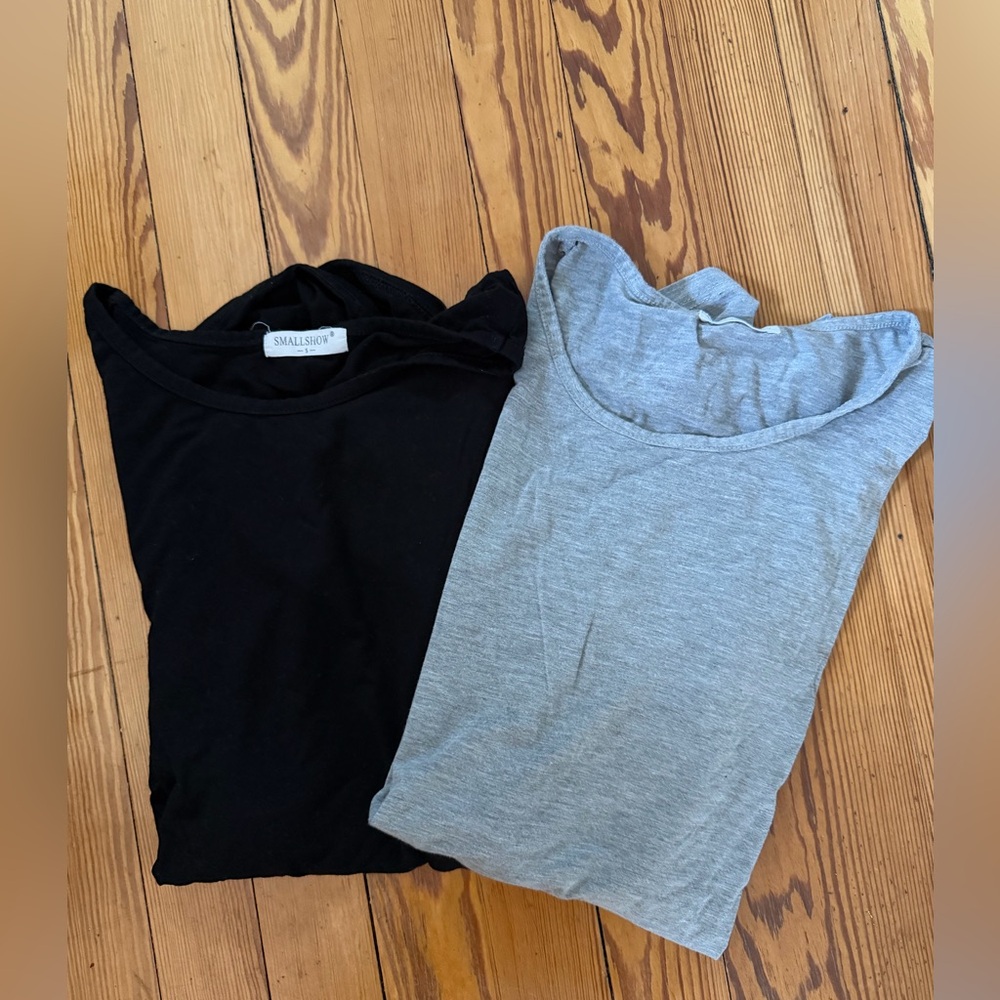 Maternity Tops Bundle Small Ruched Side Tees Black Grey Basic Shirts